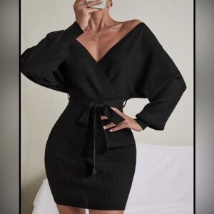 Love Tree Black Ribbed Knit Dress. NWT- boutique item. All sizes available.